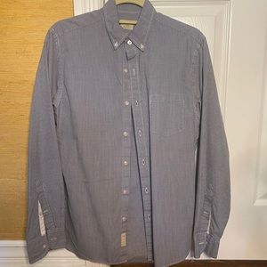 J Crew Mini Check Blue/White Casual Button Down S
